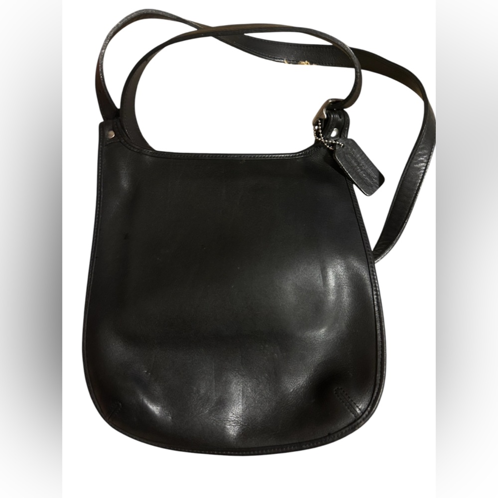 Coach Black Leather Crossbody Shoulder Bag Hippie 9135